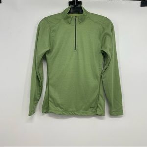 VTG Patagonia Capilene Green Long Sleeve Shirt Womens S 1/4 Zip